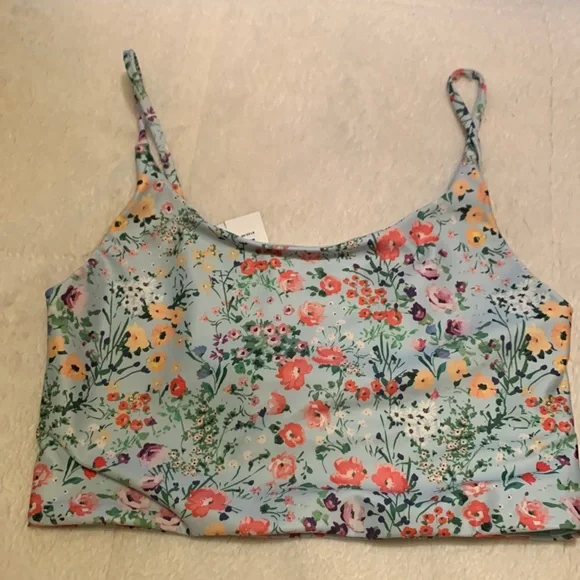Alice + Olivia NWT Penny Scoop Crop Top Blue Floral Size Small - Picture 3 of 13